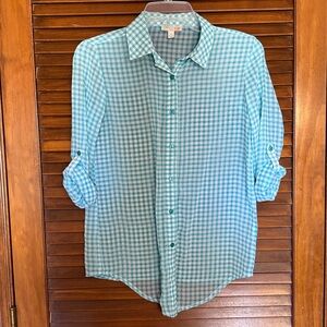 Gingham Button-Up Shirt